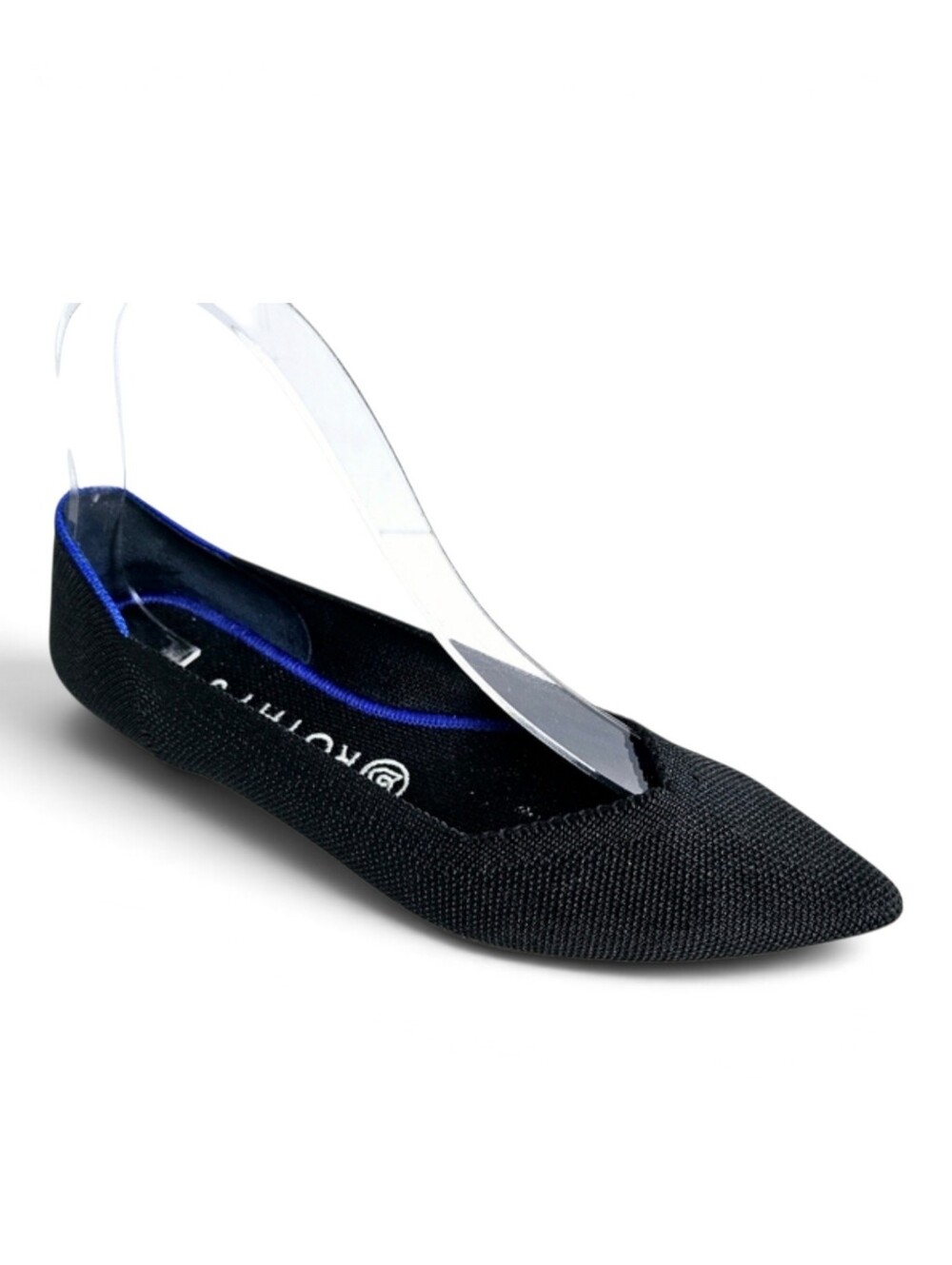 Rothy's The Point Flats Size 8.5 Pointed Toe Knit Ballet Work Shoes Solid Black